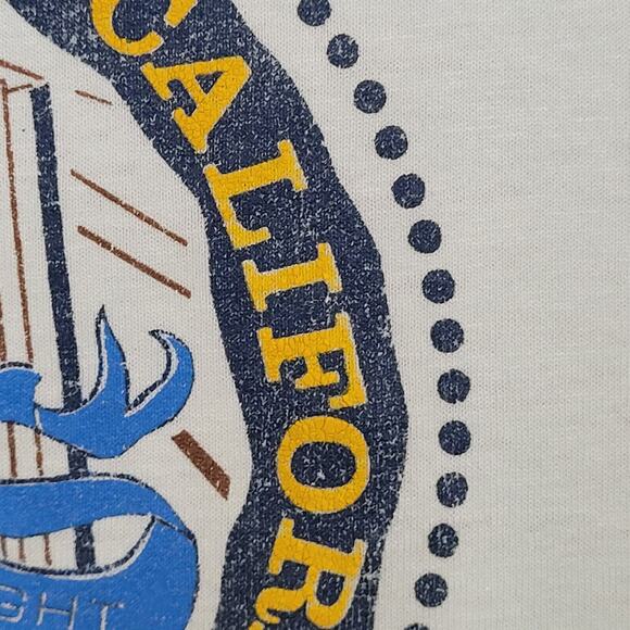 Vintage 80s University-of California Shirt Medium 19x27 Blue - Picture 13 of 16